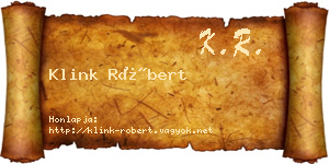 Klink Róbert névjegykártya