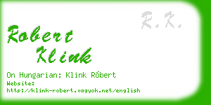 robert klink business card